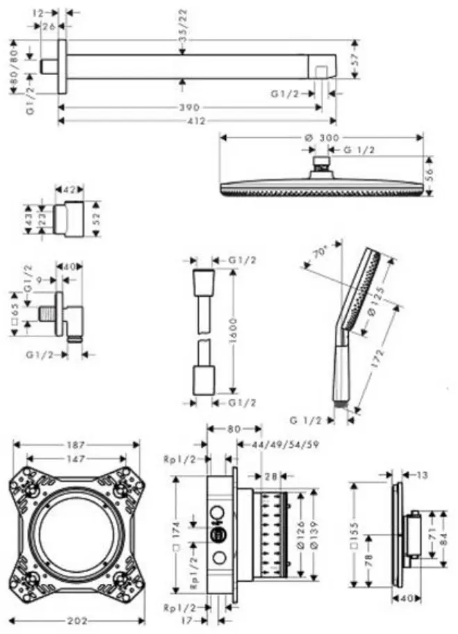 Hansgrohe душевой набор (гарнитур) White House Hansgrohe Raindance Alive Q 24630000 купить,NaN