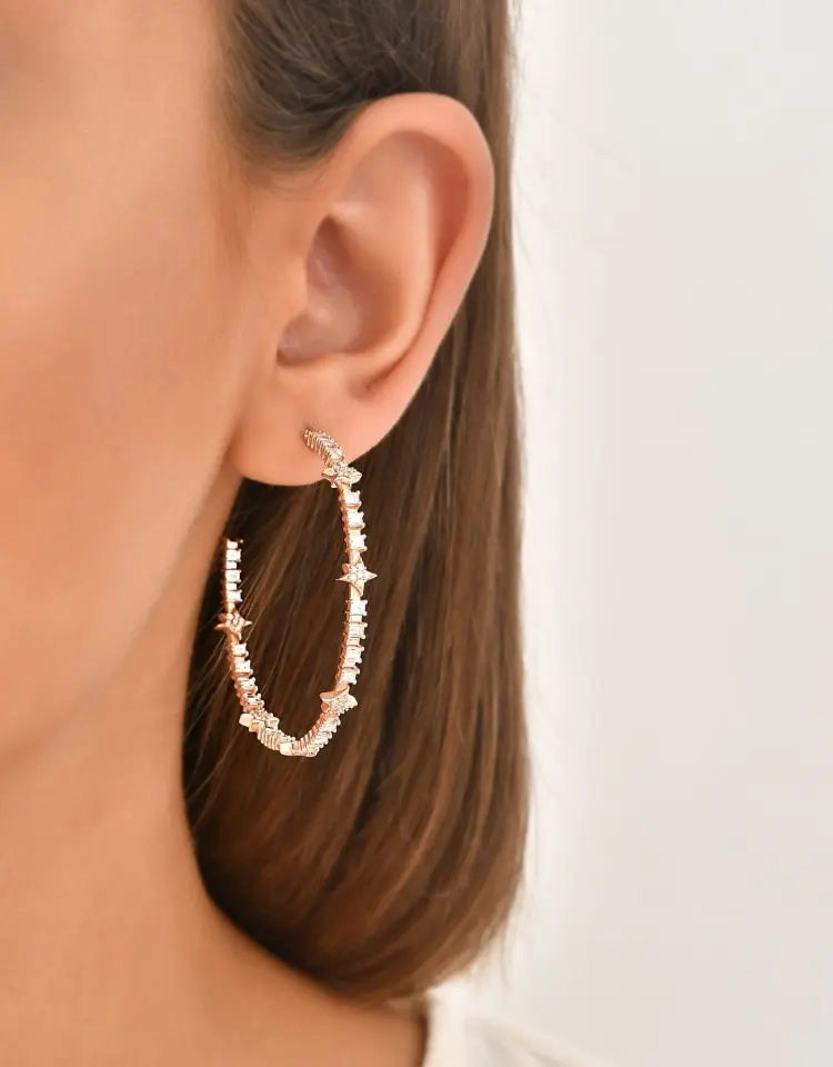 Серьги Bee Goddess BESLIYC3.5CMHBPGKP вес 7.71 г золото, бриллиант купить,2130700
