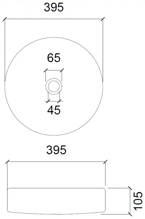 Раковина Abber Glas AK2301B накладная круглая 39.50х39.50 см, стекло