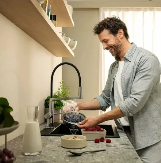 Смеситель для кухни Hansgrohe White House Hansgrohe Talis Select M54 72861000, латунь, цвет черный, хром купить,373600