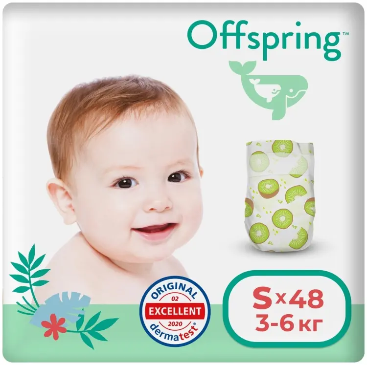 Подгузники Offspring S, 48 шт купить,NaN