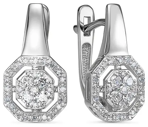 Серьги IMPERIAL C1641-220 вес 3.38 г золото, бриллиант купить,635357