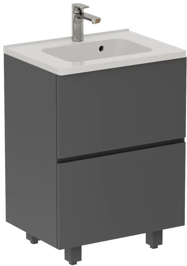 Тумба с раковиной Saniteco Кианит серый, 60x70x80 см, серый - ForteMarket Тумба с раковиной Saniteco Кианит серый, 60x70x80 см, серый купить,NaN