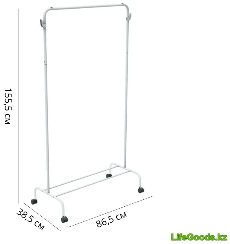 Вешалка напольная LifeGoods.kz LG51394, металл, 86.5x155.5 см, белый купить,NaN