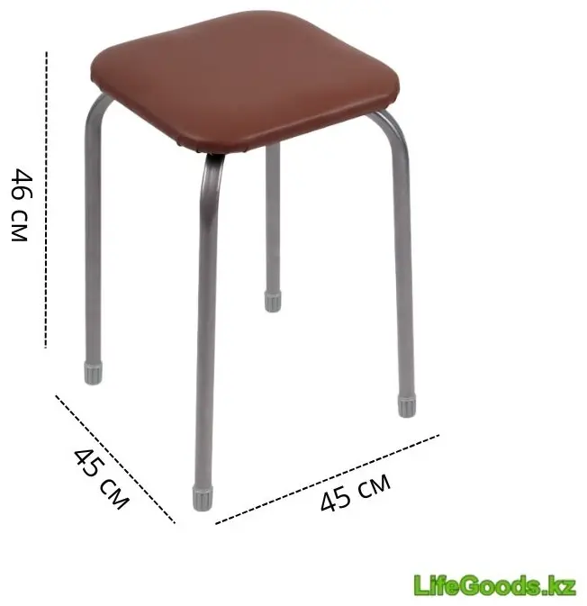 Табурет LifeGoods.kz LG51569, 46x45x45 см, коричневый 1 шт. купить,NaN
