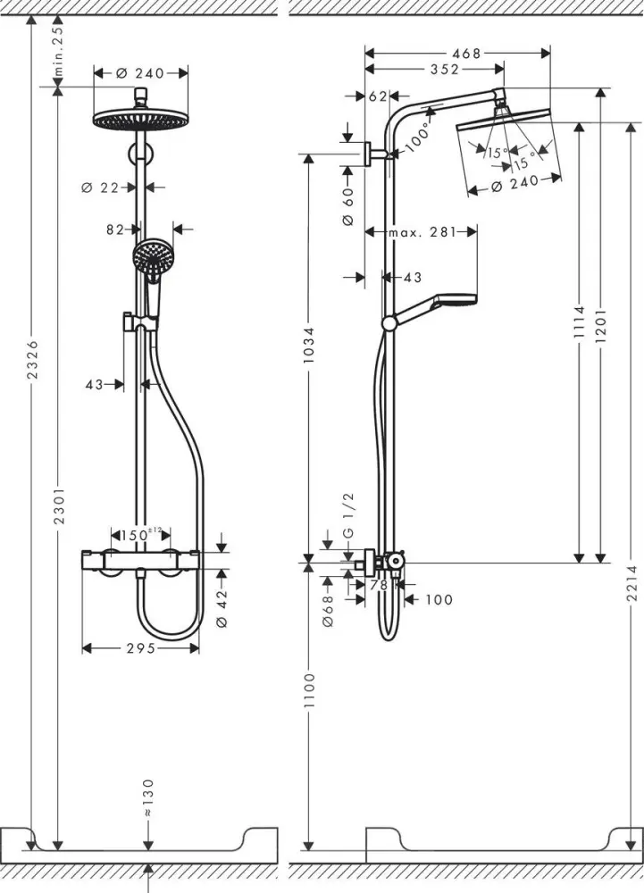 HansGrohe душевая стойка 27267000 купить,NaN