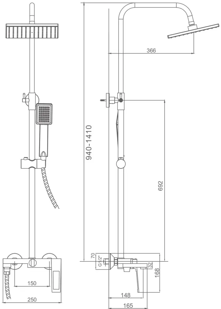 Haiba душевой набор (гарнитур) HB24817-3, пластик купить,NaN