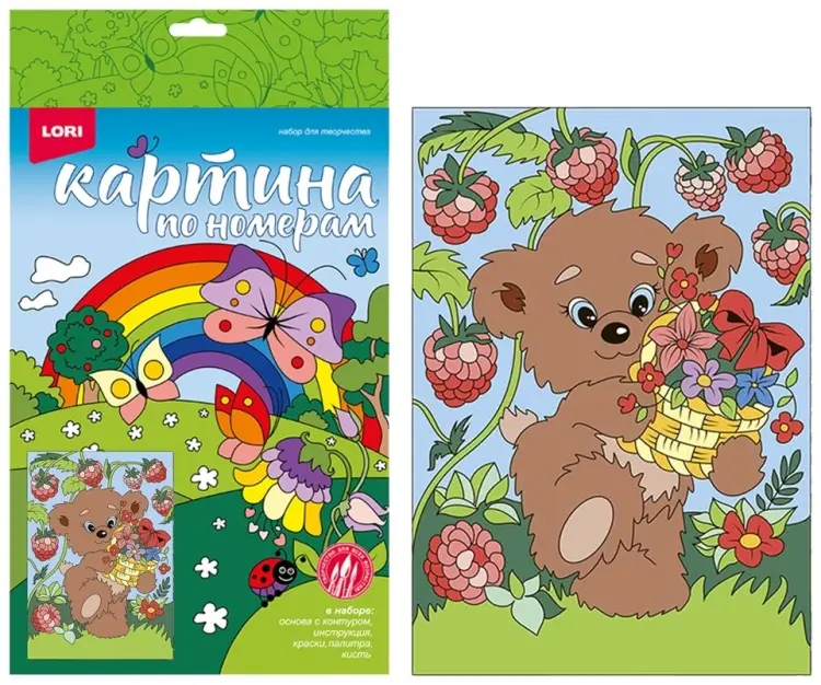 Картина по номерам LORI Мишка-сладкоежка 17 x 10 см - ForteMarket Картина по номерам LORI Мишка-сладкоежка 17 x 10 см купить,NaN