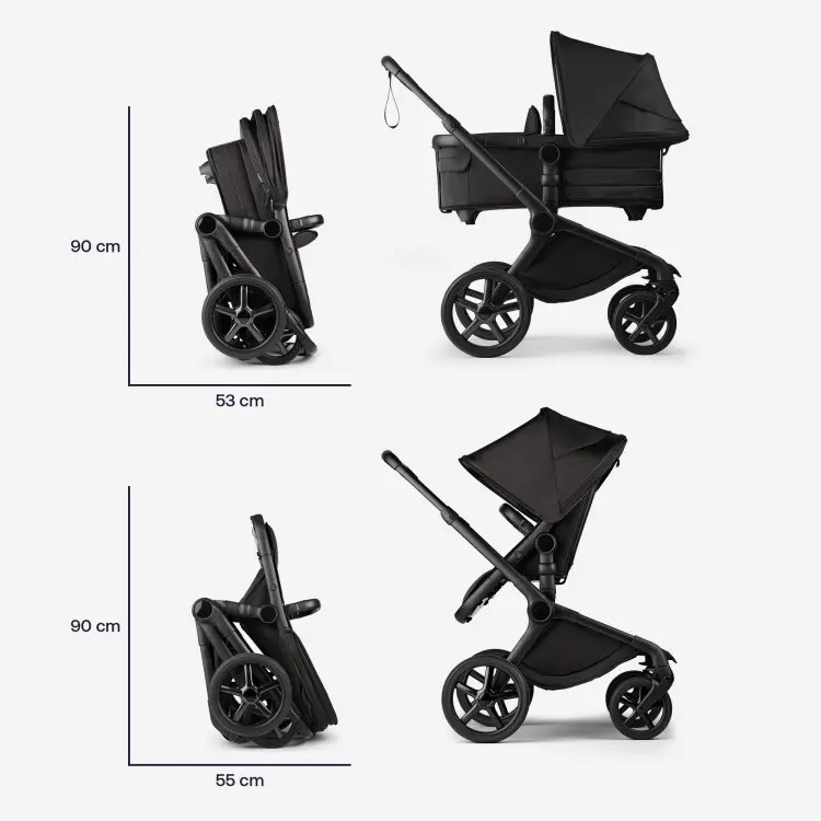 Коляска универсальная 2 в 1 Bugaboo 100051092/Fox 5 Noir, черный купить,NaN