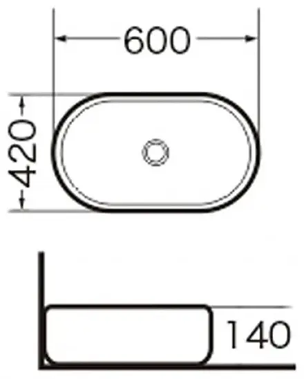 Раковина Grossman GR-3015 накладная овальная 60х42 см, фарфор