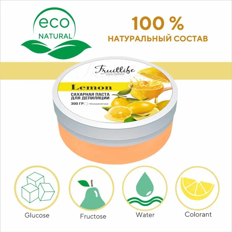 Fruit Life Лимон паста, ультрамягкая 300 г купить,NaN