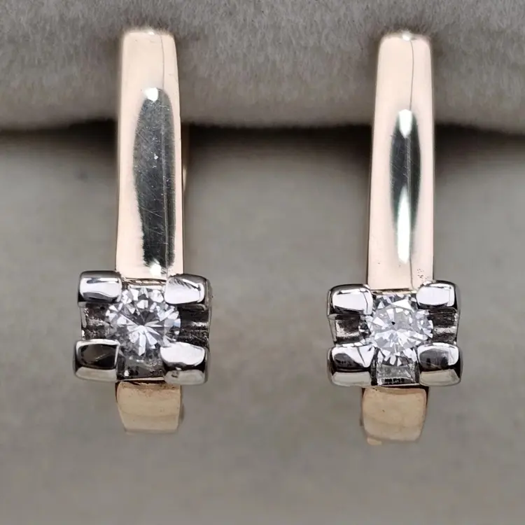 Серьги Deimantas 120037049 вес 3.66 г золото, бриллиант купить,NaN