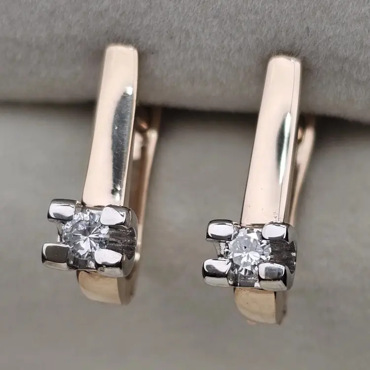 Серьги Deimantas 120037049 вес 3.66 г золото, бриллиант купить,NaN