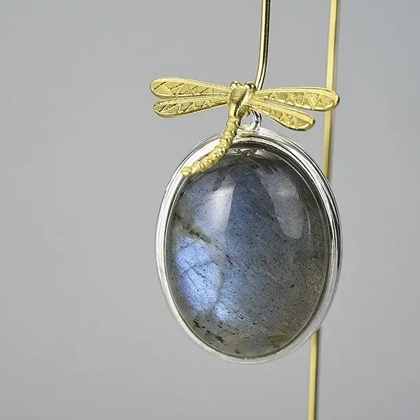 Серьги Deimantas 123951324 вес 9 г серебро, лабрадорит купить,NaN