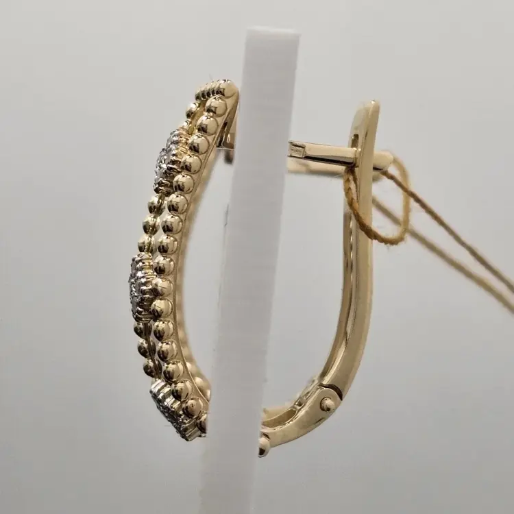 Серьги Deimantas 116265775 вес 5.99 г золото, фианит купить,NaN