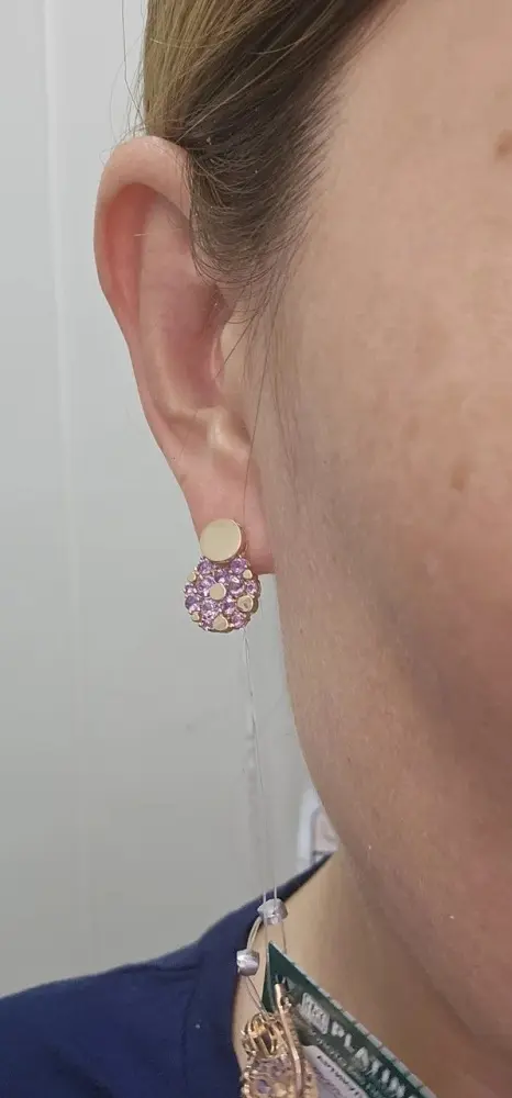 Серьги Deimantas 118892348 вес 3.77 г золото, аметист купить,NaN