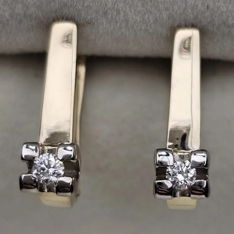 Серьги Deimantas 120037039 вес 3.63 г золото, бриллиант купить,NaN