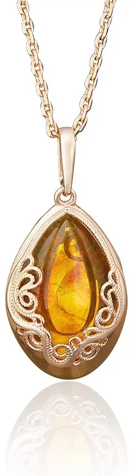 Подвеска Deimantas 122549116 вес 1.66 г золото, янтарь купить,NaN