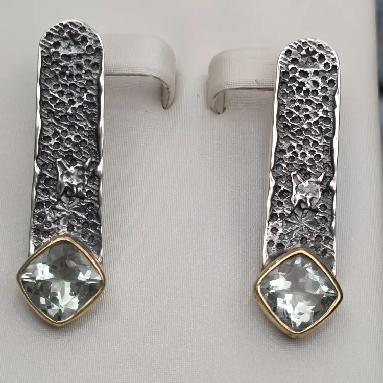 Серьги Deimantas 123917431 вес 11.75 г серебро, аметист купить,NaN