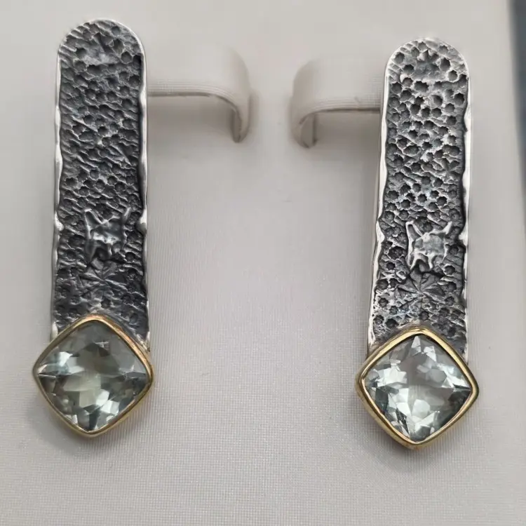 Серьги Deimantas 123917431 вес 11.75 г серебро, аметист купить,NaN