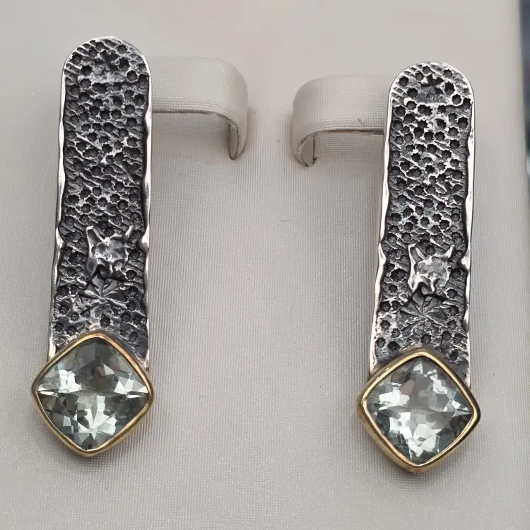 Серьги Deimantas 123917431 вес 11.75 г серебро, аметист купить,NaN