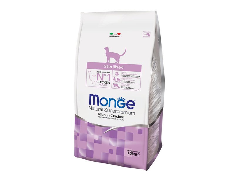 Сухой корм Monge Sterilized с курицей 1,5кг