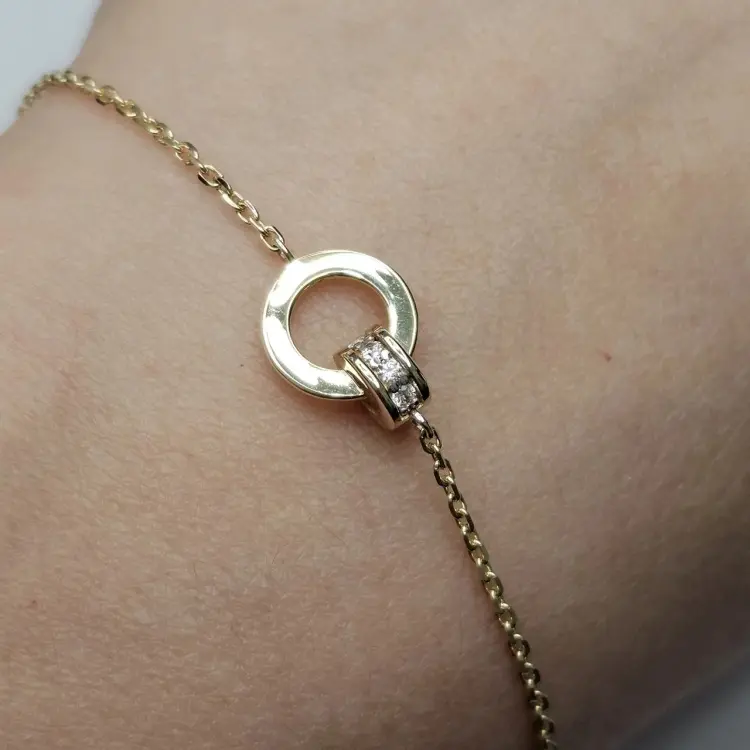 Браслет Deimantas 121618628 длина 18 см, вес 2.41 г золото, плетение якорное купить,NaN