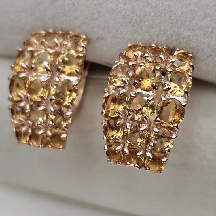 Серьги Deimantas 119408712 вес 3.86 г золото, цитрин купить,NaN