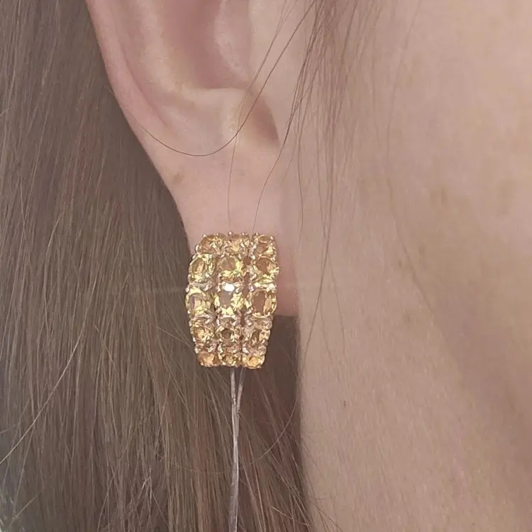 Серьги Deimantas 119408712 вес 3.86 г золото, цитрин купить,NaN