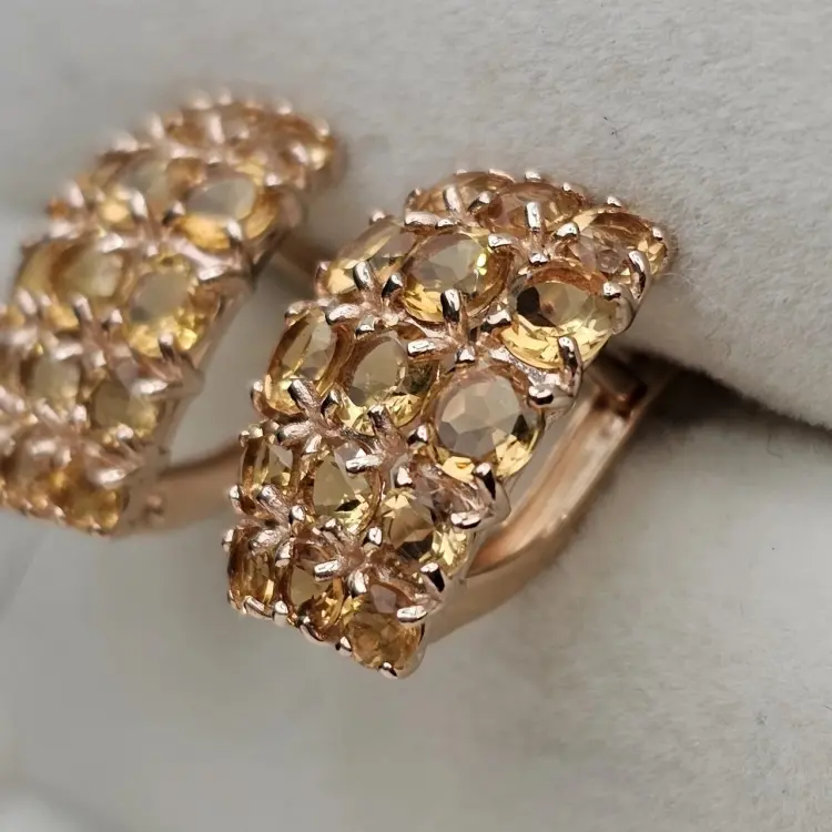 Серьги Deimantas 119408712 вес 3.86 г золото, цитрин купить,NaN