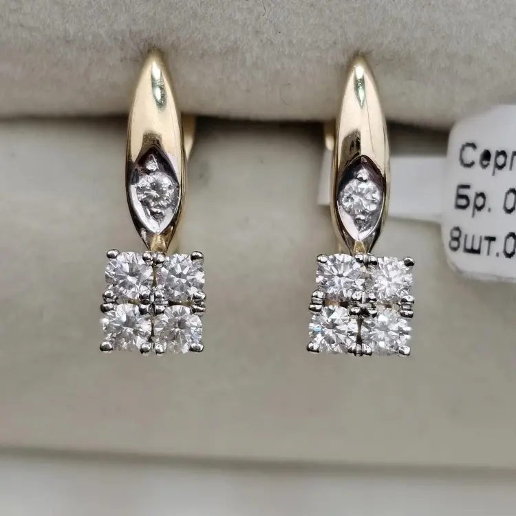 Серьги Deimantas 117311120 вес 3.25 г золото, бриллиант купить,NaN