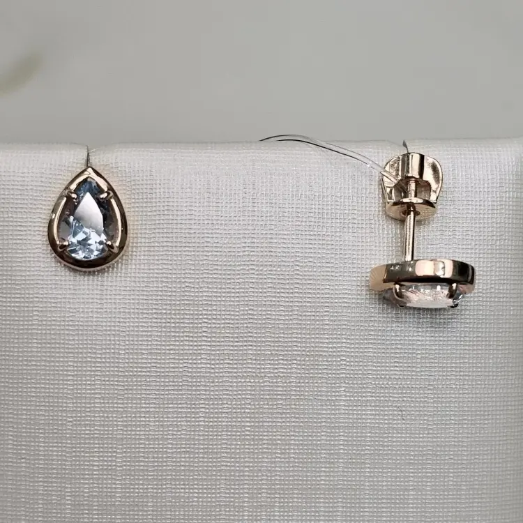 Серьги Deimantas 119408864 вес 1.3 г золото, топаз купить,NaN