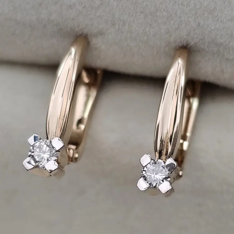Серьги Deimantas 120037054 вес 2.96 г золото, бриллиант купить,NaN