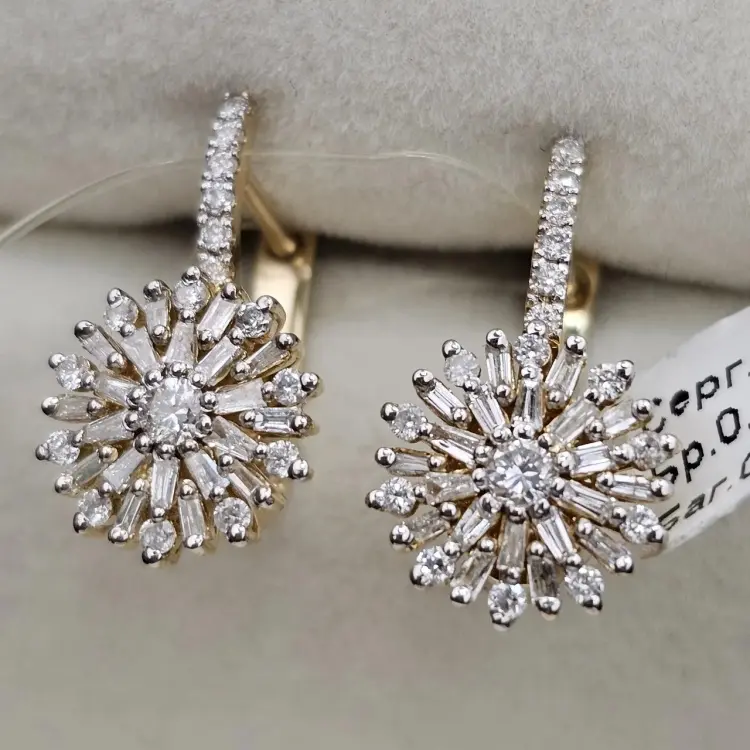 Серьги Deimantas 117310587 вес 3.91 г золото, бриллиант купить,NaN