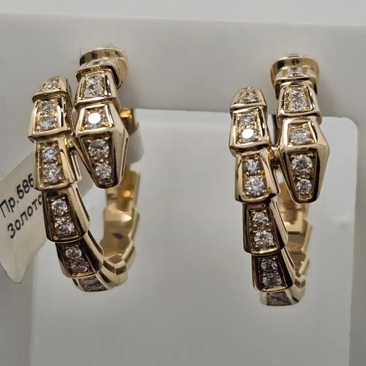 Серьги Deimantas 117311194 вес 12.09 г золото, бриллиант купить,NaN