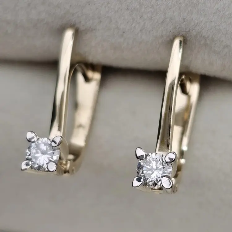 Серьги Deimantas 122544504 вес 2.73 г золото, бриллиант купить,NaN