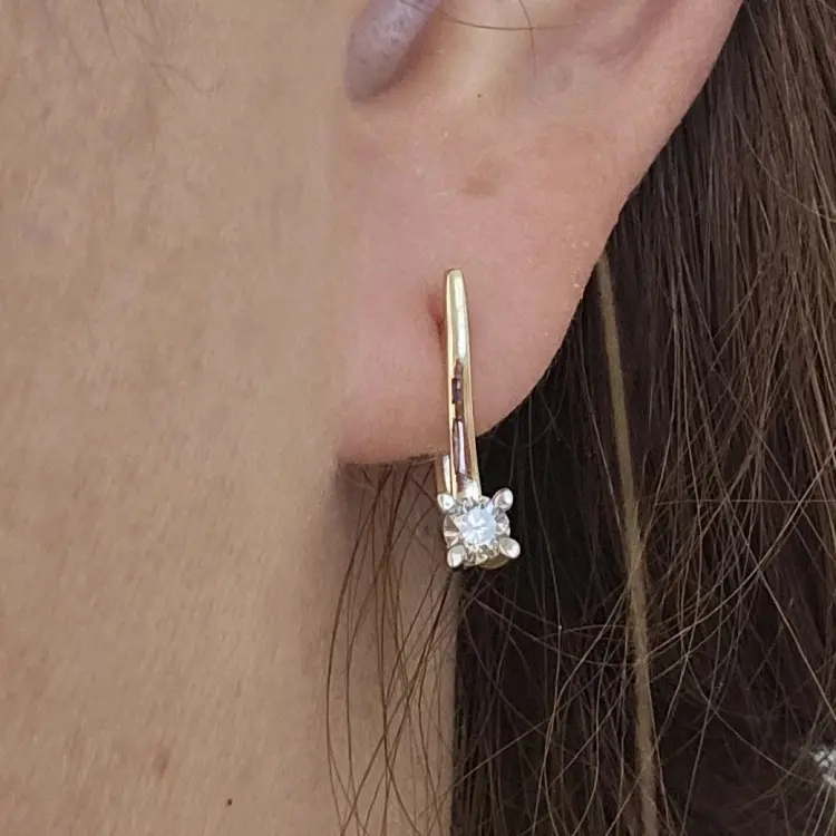 Серьги Deimantas 122544504 вес 2.73 г золото, бриллиант купить,NaN