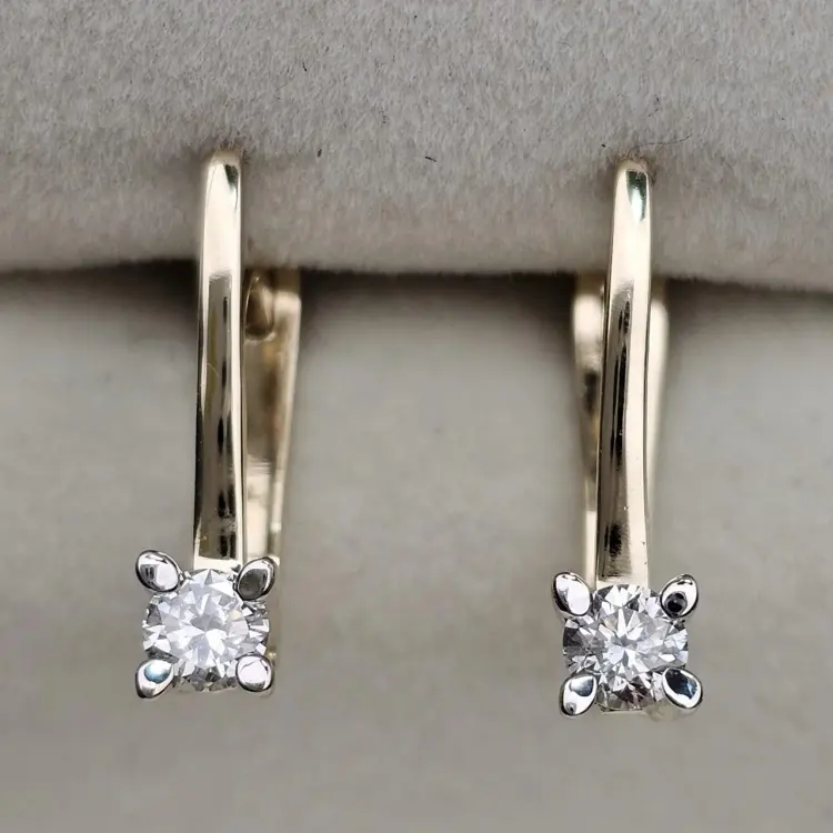 Серьги Deimantas 122544504 вес 2.73 г золото, бриллиант купить,NaN