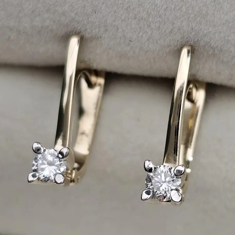 Серьги Deimantas 122544504 вес 2.73 г золото, бриллиант купить,NaN