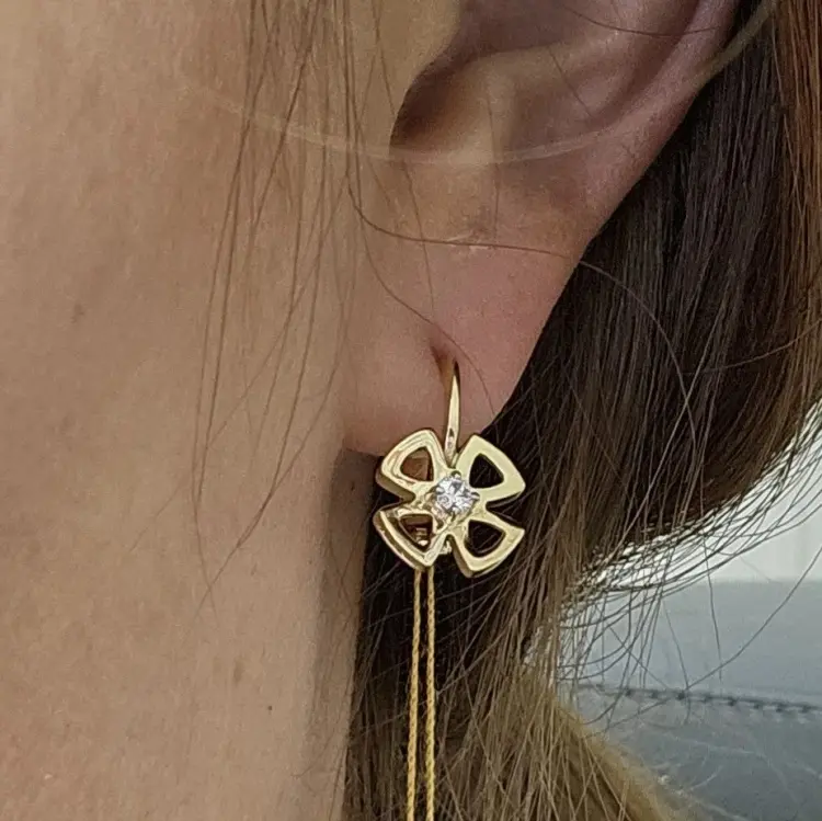Серьги Deimantas 116265781 вес 3.48 г золото, бриллиант купить,NaN