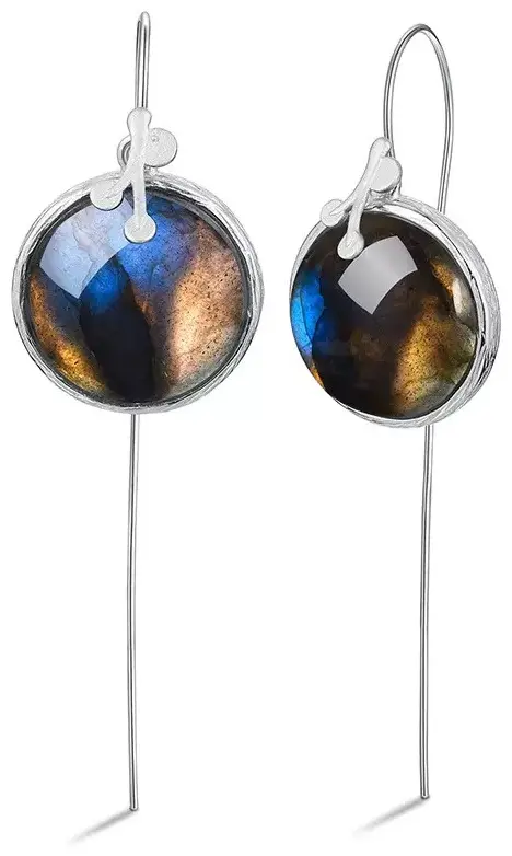 Серьги Deimantas 123938132 вес 6.7 г серебро, лабрадорит купить,NaN