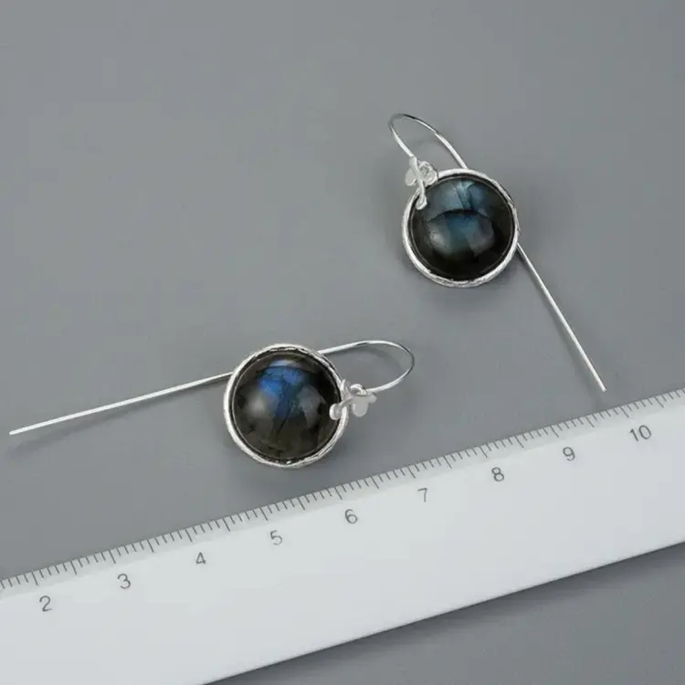 Серьги Deimantas 123938132 вес 6.7 г серебро, лабрадорит купить,NaN