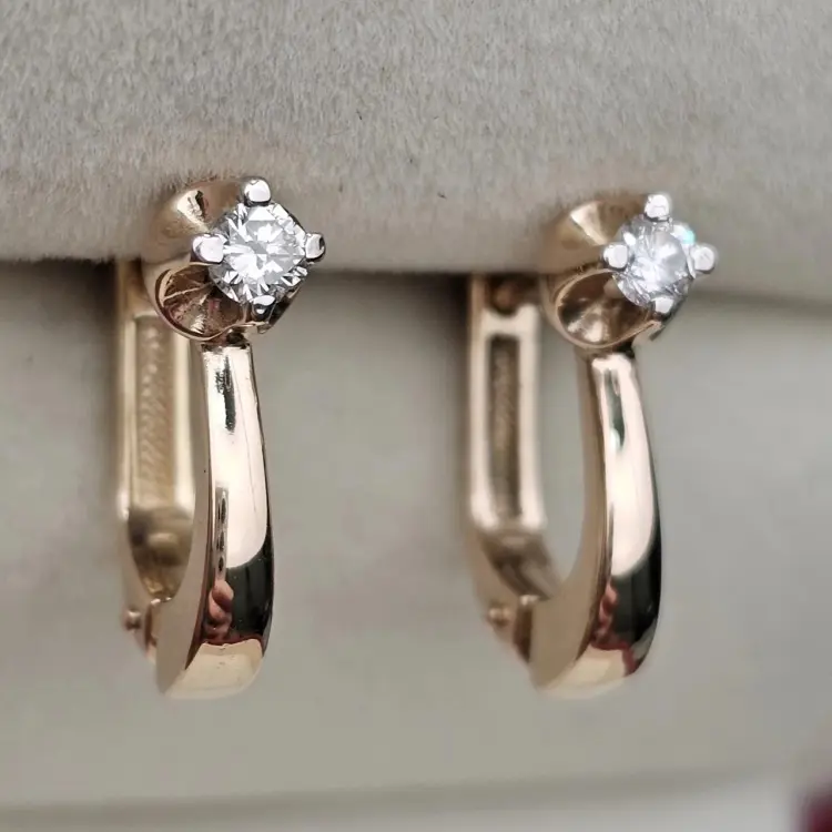 Серьги Deimantas 122544470 вес 3.9 г золото, бриллиант купить,NaN