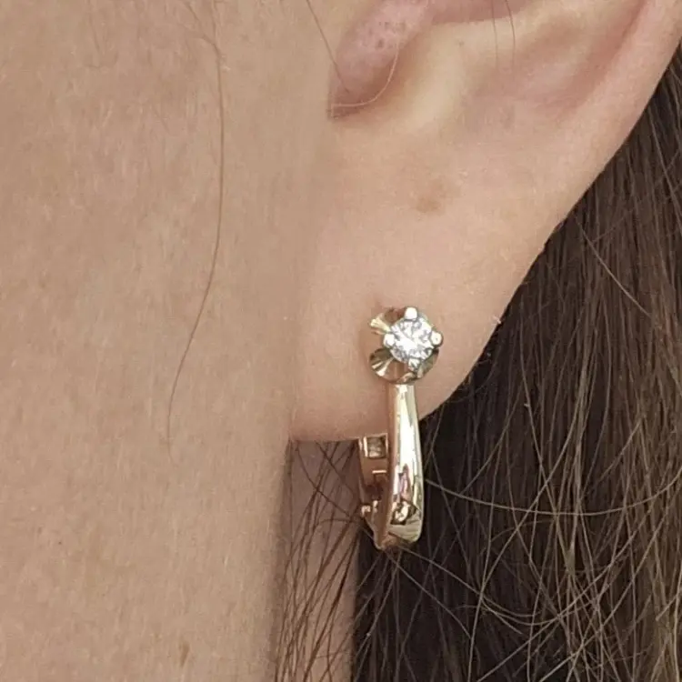 Серьги Deimantas 122544470 вес 3.9 г золото, бриллиант купить,NaN