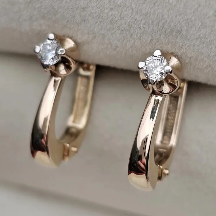 Серьги Deimantas 122544470 вес 3.9 г золото, бриллиант купить,NaN