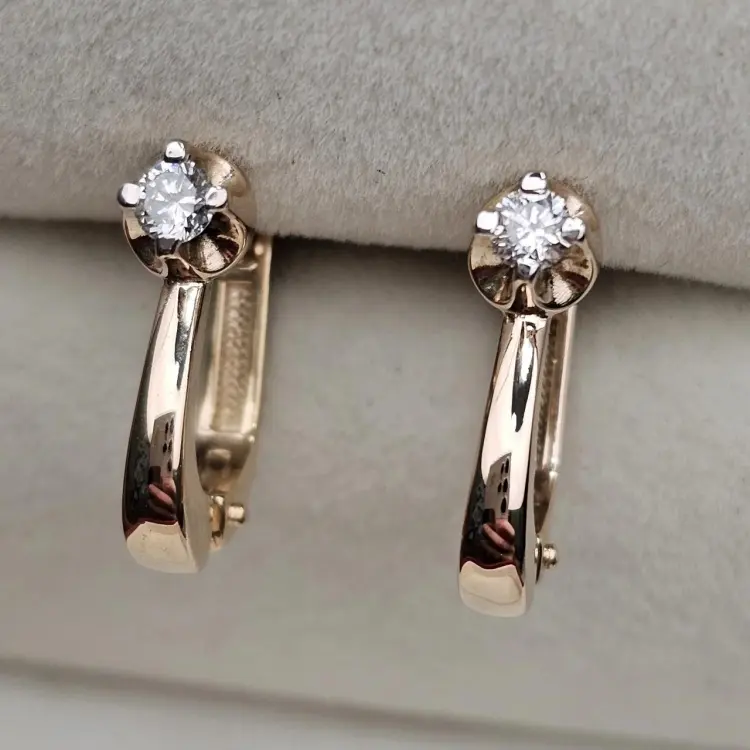 Серьги Deimantas 122544470 вес 3.9 г золото, бриллиант купить,NaN