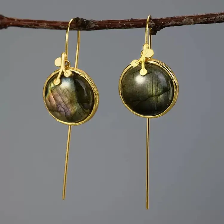 Серьги Deimantas 123938133 вес 7.02 г серебро, лабрадорит купить,NaN