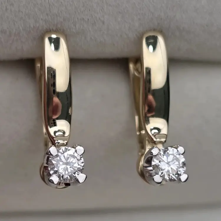 Серьги Deimantas 124321178 вес 4.1 г золото, бриллиант купить,NaN