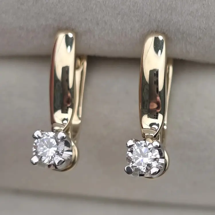 Серьги Deimantas 124321178 вес 4.1 г золото, бриллиант купить,NaN