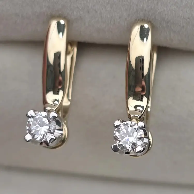 Серьги Deimantas 124321178 вес 4.1 г золото, бриллиант купить,NaN